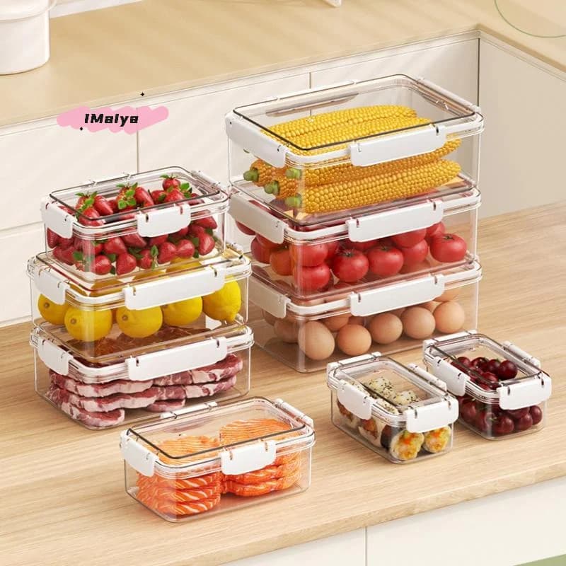 Fruit Storage Containers Fresh Food Containers Fridge Clear Fruit Organizer Refrigerator Multifunctional Meal Prep Lunch Box