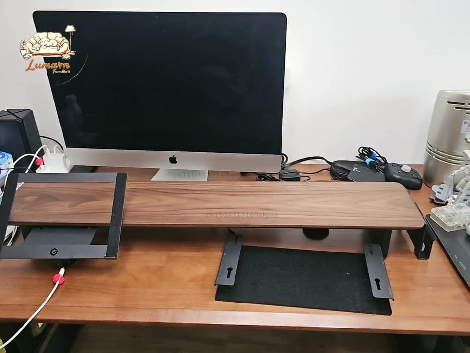 Z3 Modular Monitor Stand Riser Walnut Wood Desktop Screen Elevator Ergonomic Organizer Office Desk Accessories Storage Stand