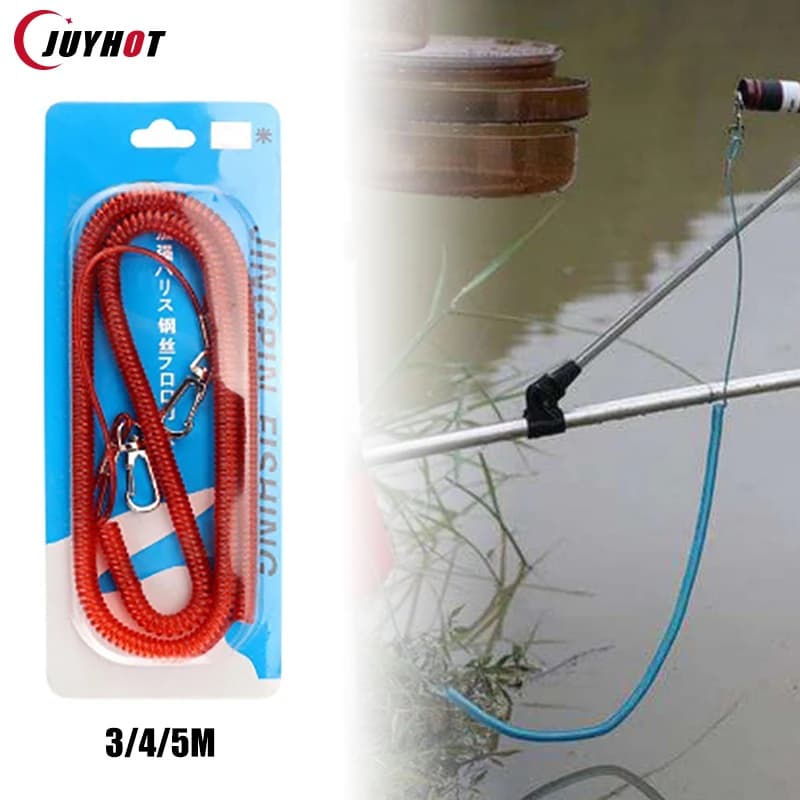 3/4/5 metri di pesca perso corda Anti-perso spirale molla richiamo cordino filo canna da pesca Miss corda attrezzi da pesca accessori