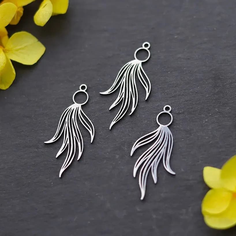 3pcs Tassels Long Fishtail Charms DIY Vintage Earrings Bracelets Handmade Stainless Steel Pendant for Jewelry Making Accessories