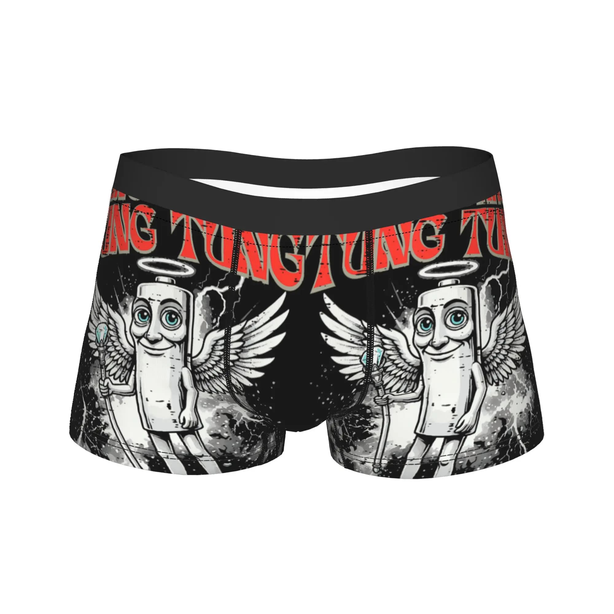 Tung Sahur Angel Wings Funny Meme Underwear Men Boxer Brief Soft Trend Trunk Trenky Printing Large Size Underpants