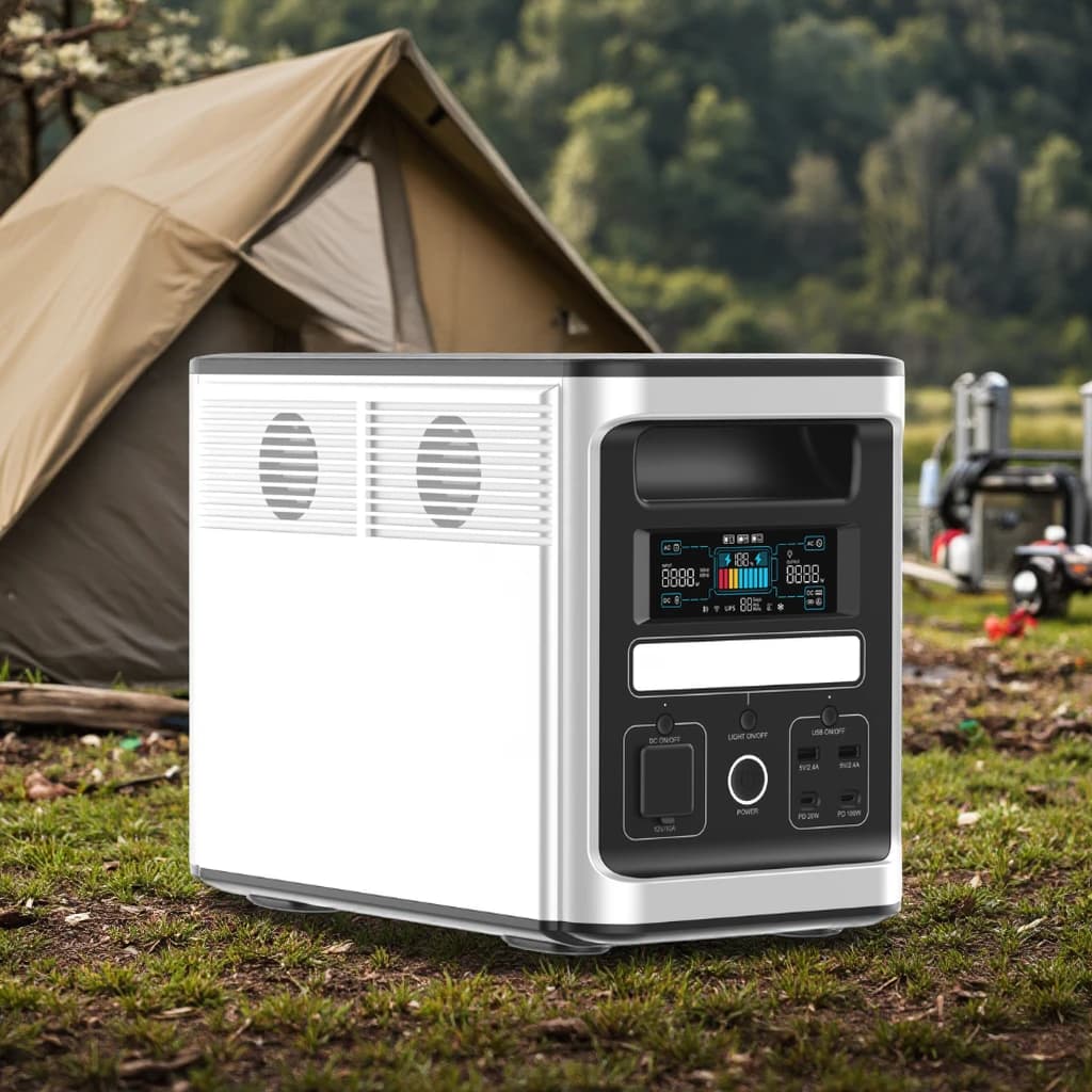 Stazione di Alimentazione Portatile con Batteria LiFePo4 UPS, Ricarica Solare, Controllore MPPT, Avviatore d'Emergenza, Torcia Esterna per Auto e Camper