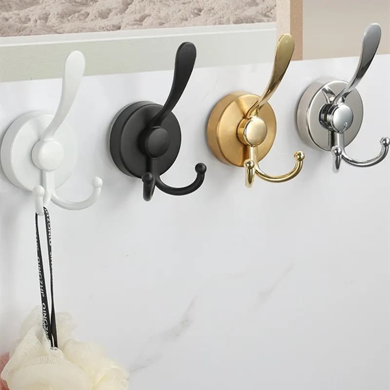 Stainless Steel Suction Cup Hook Waterproof Wall Mount Hooks Punch-free Reusable Kitchen Bathroom Wall Hanger Towel Clothes Rack
