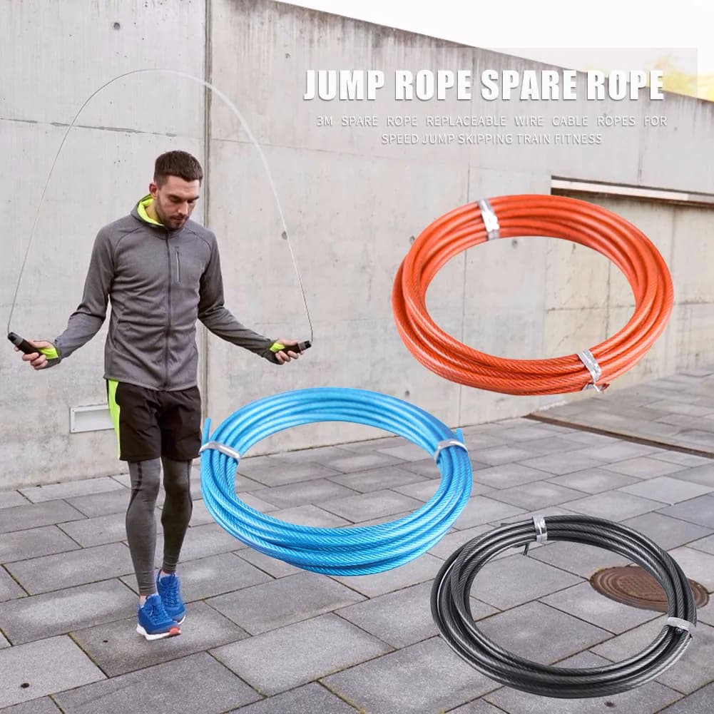 3m Steel Wire Spare Rope Speed Jump Skipping Training Workout Replaceable Cable