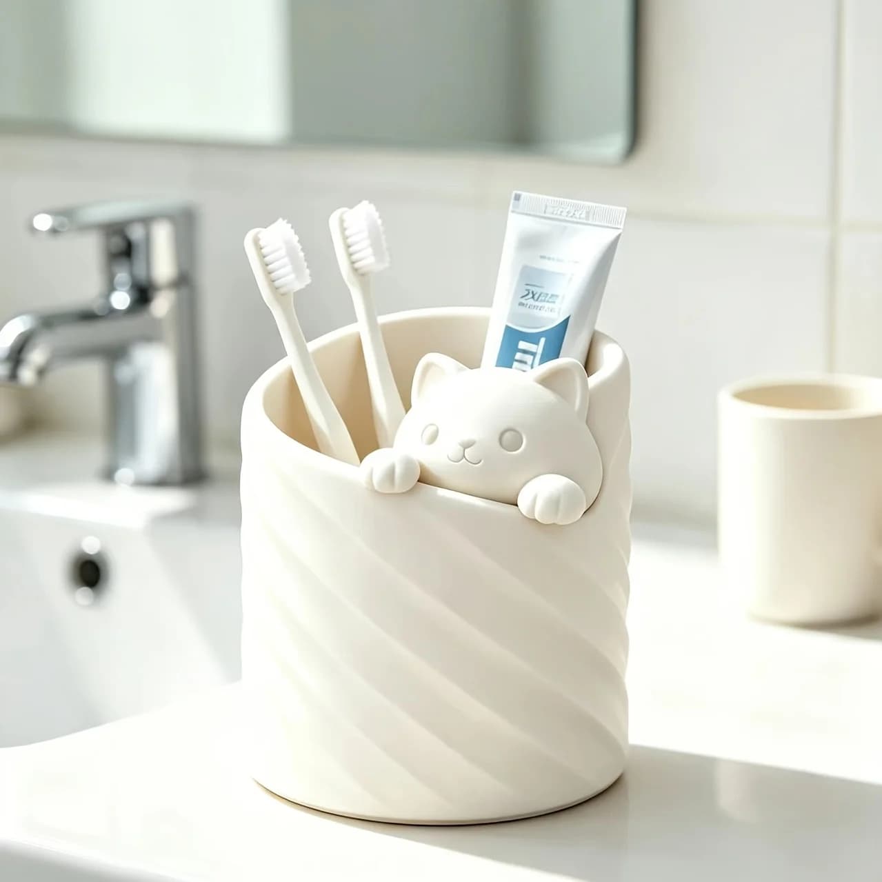 1Pc 3D Printed Multifunctional Mini Storage Ornament, Desk Pen Holder, Makeup Brush Organizer, Bathroom Toothbrush Storage Pot
