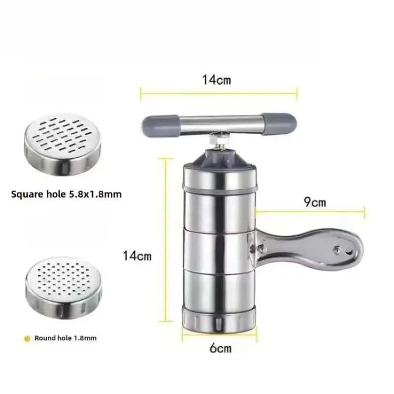2026 Unique 1Pc Stainless Steel Manual Noodle Maker Press Machine For Home Use Pasta Dough Roller With 2 Moulds Kitchen Too