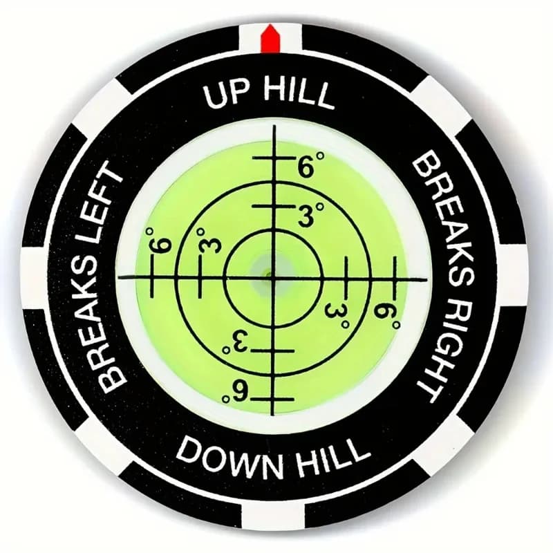 Marcatore per Palline da Golf di Alta Precisione con Ausilio per la Lettura del Green, Clip per Cappello - Design con Obiettivo (Su/Più in Alto, Discesa/Svolta a Sinistra/Destra)