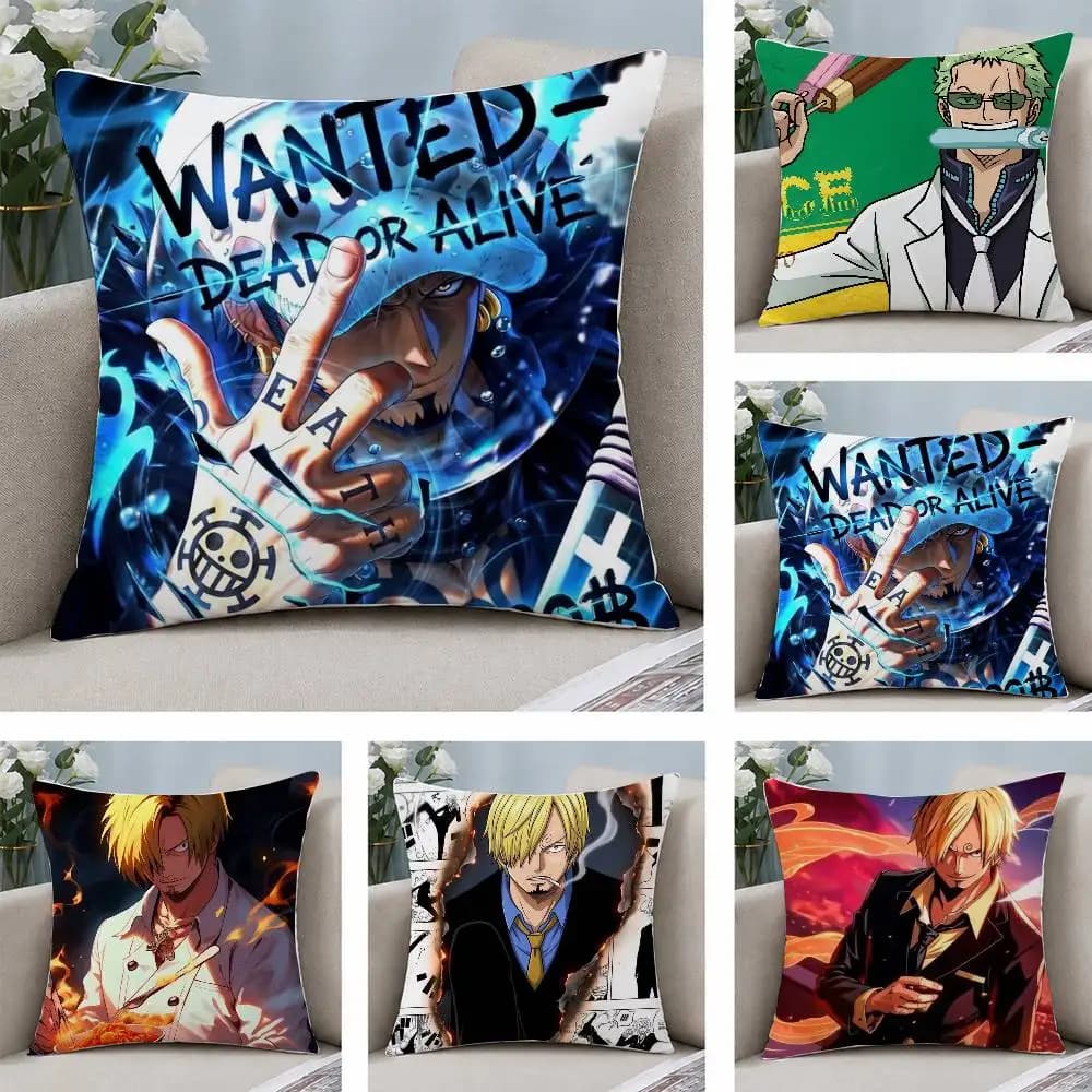 Fodera per cuscino in peluche corto morbido One Piece Gear Five Luffy Anime, per divano, camera da letto, decorazione per la casa, regalo