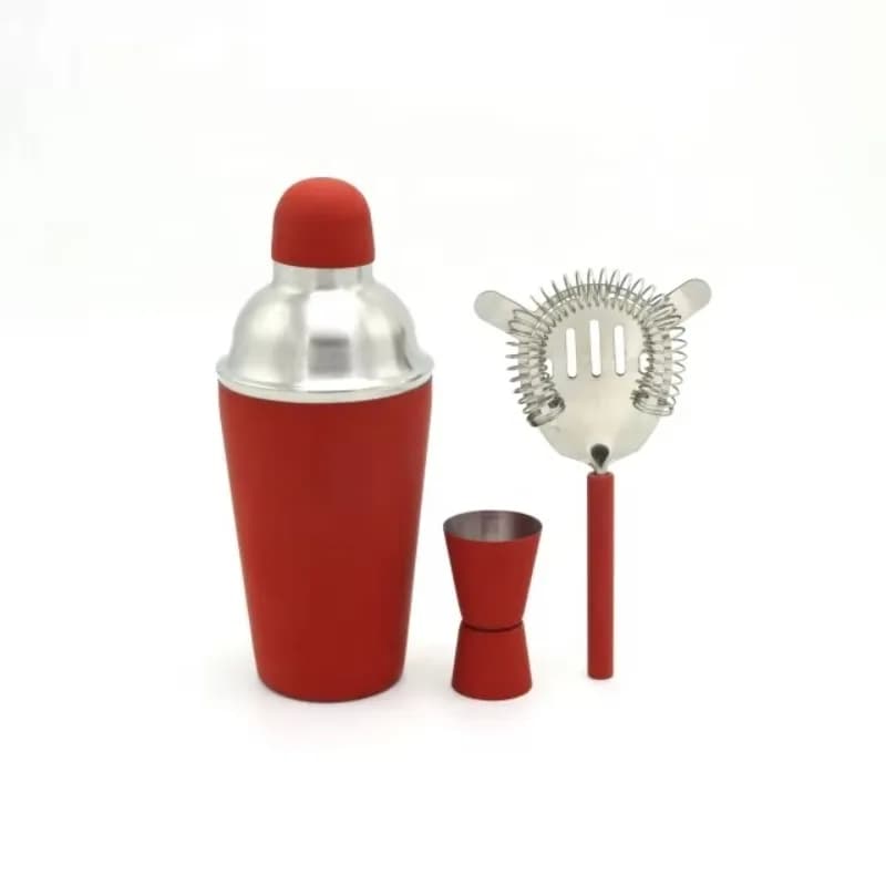 Set regalo da bar per immersioni con shaker per cocktail verniciato color arancione da 3 pezzi da 600 ml/20 once