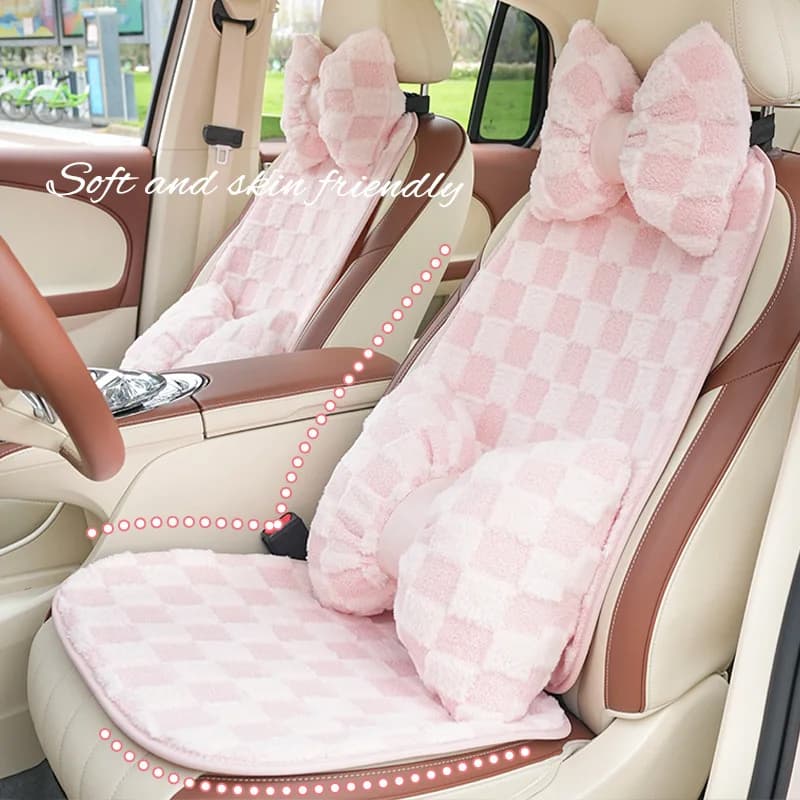 Covers Car Pink Winter Mirrors and Warm Anti-slip Plush, Simple Design and Comfortable, Accessories for Seats