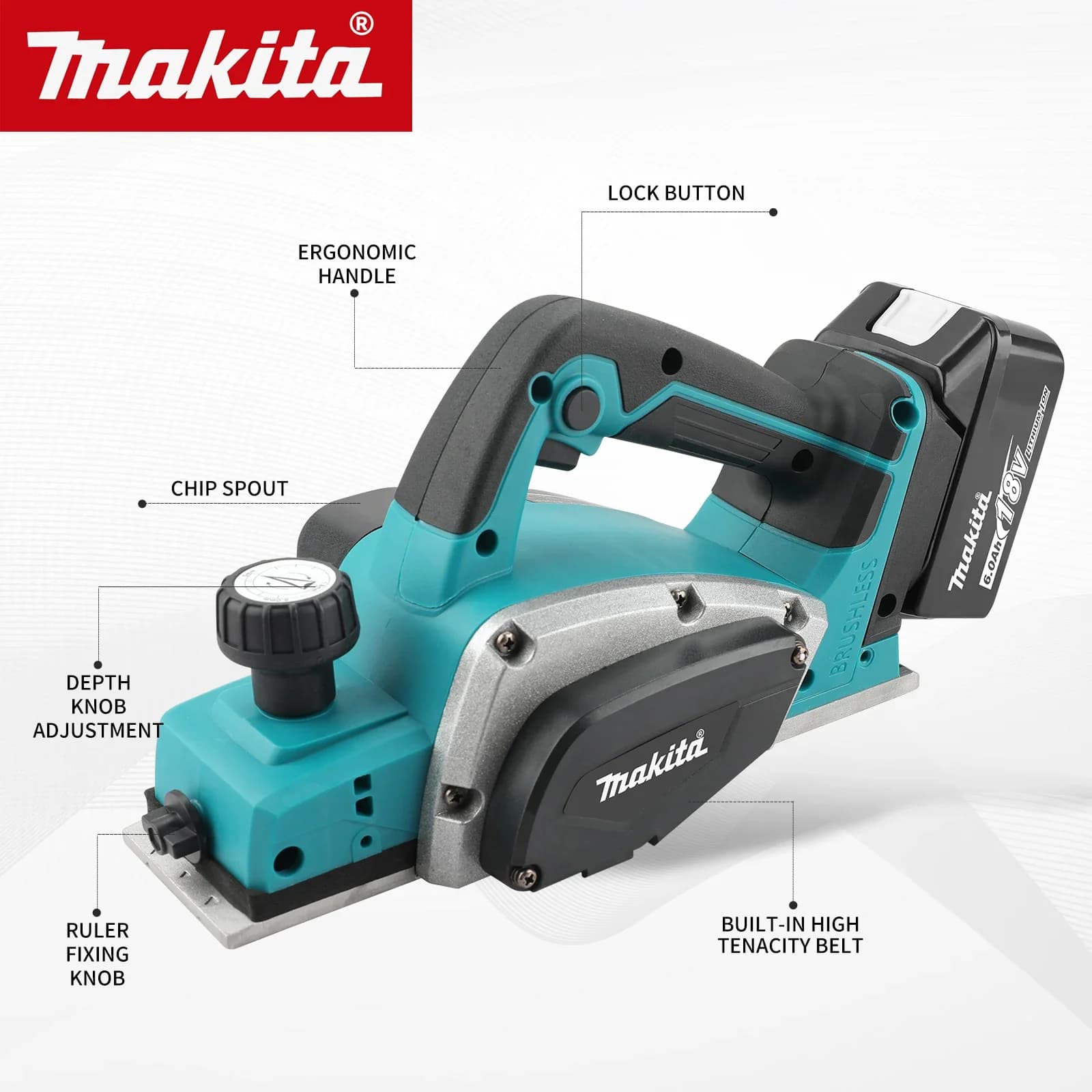 Makita Electric Tile, 82mm Width, 15000 Spins/min, 650W Power, 2.5mm Cutting Depth, Ergonomic Wood Processing Grip ♪