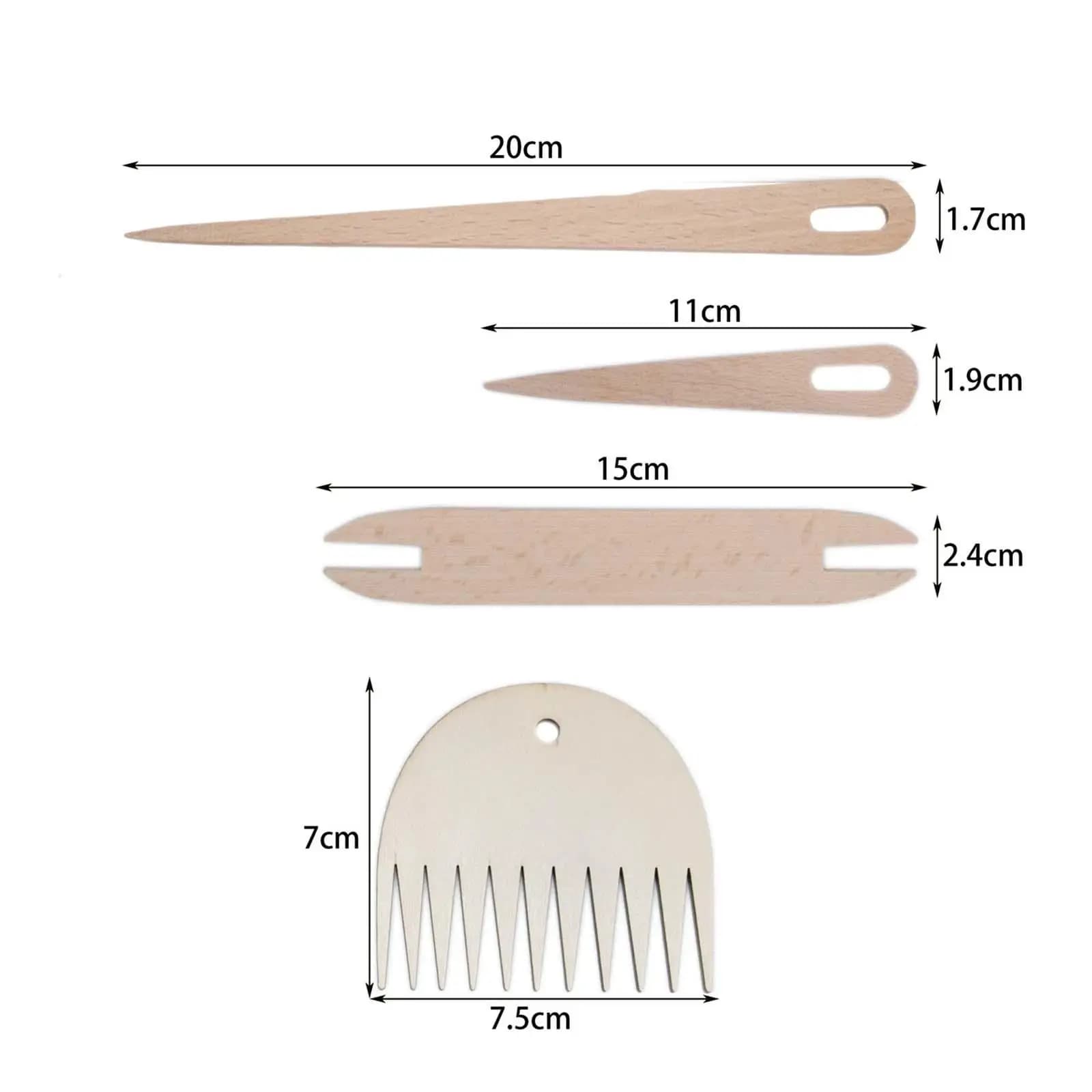 8Pcs DIY Weaving , Loom Stick Wooden Shuttle Tapestry Weaving Knit Handcrafts Tool Pointed Knitting