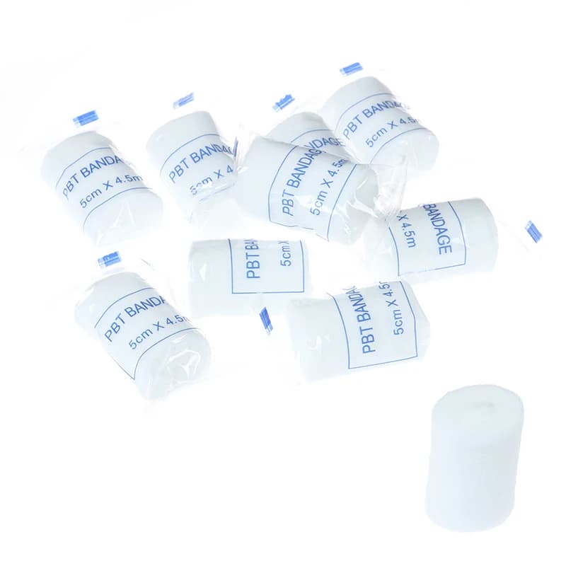 [SU]10 Rolls/lot PBT Bandages 5cmx4.5m Elastic Bandage First Aid Kit Gauze Roll Dressing[SU]