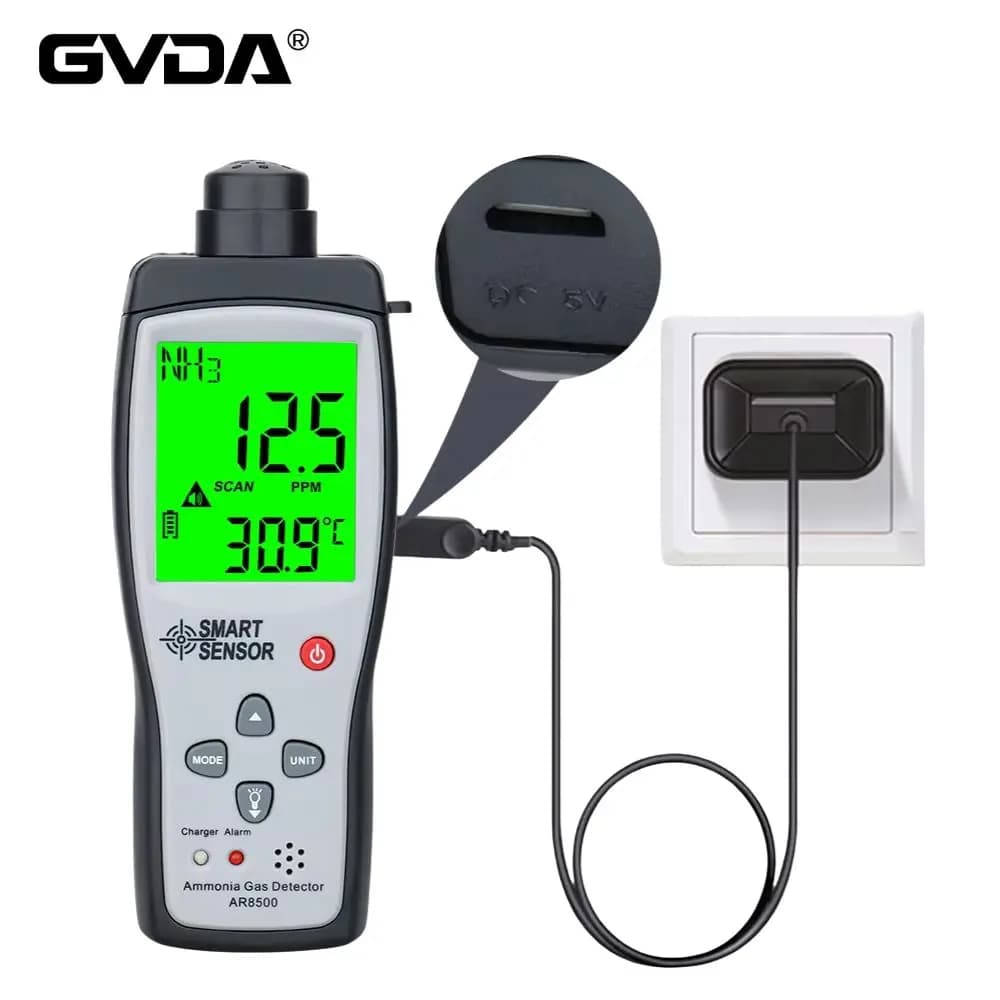Ammonia Gas Leak Detector NH3 Gas Smoke Analyzer Carbon Monoxide Air Quality Monitor Handheld 0-100PPM Sound Light Alarm Meter