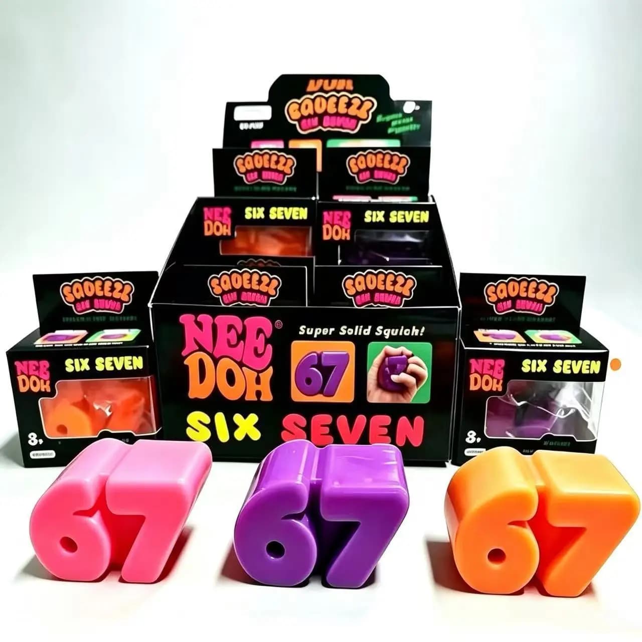 Six Seven Number TPR Squishy Toy Set Super Soft Slow Rising Stress Relief Sensory Fidget Anxiety Venting Decompression