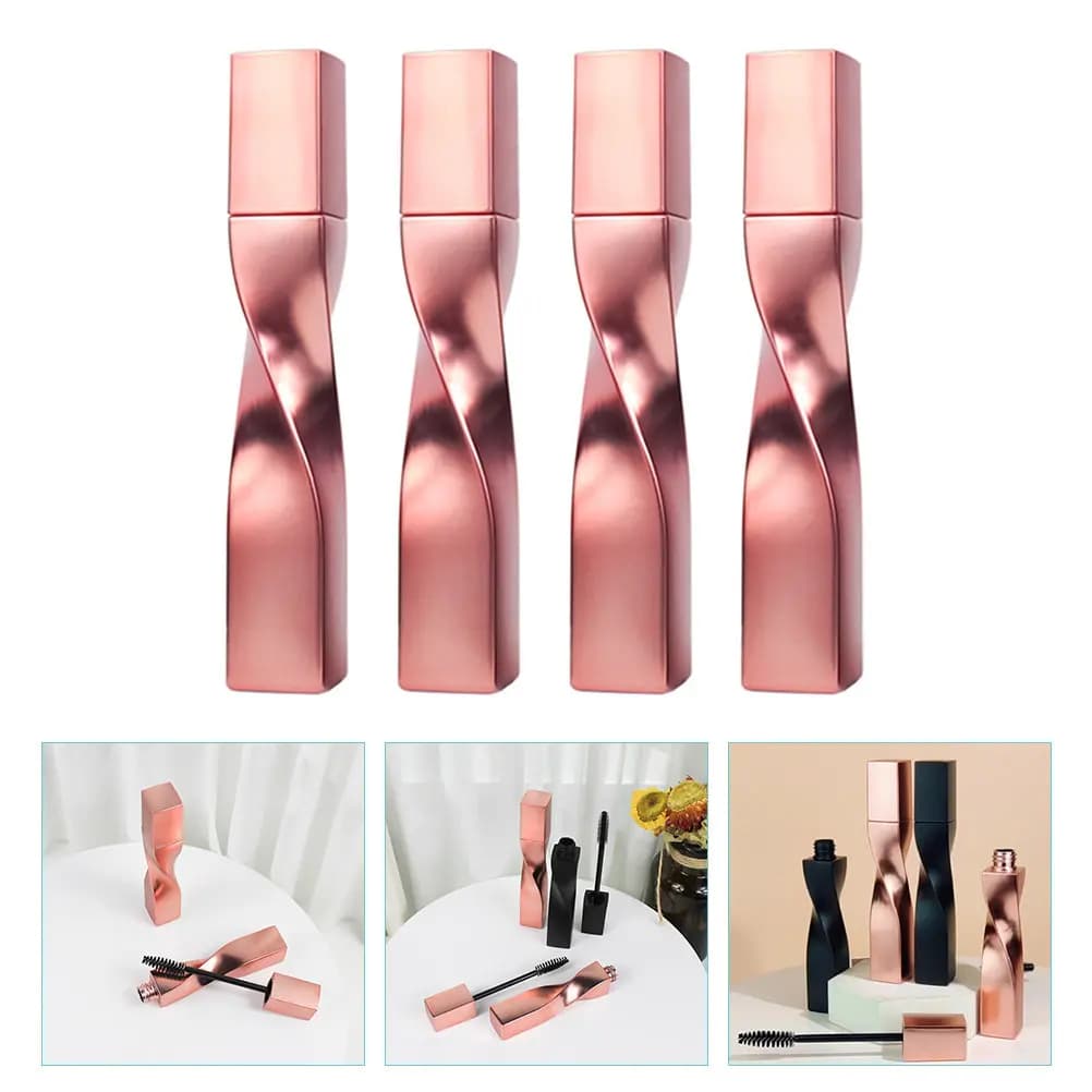 Set of 4 Vacuum Tubes for Mascara with Applicator, Ideal for creating Fa-da-Te Mascara, Eyebrow Serum, Eyelash Growth Oil