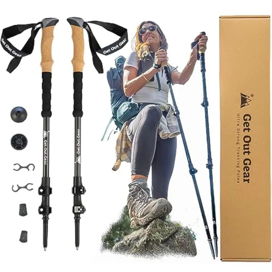 Goat Stix Bastoncini da Trekking Ultra-Resistenti in Fibra di Carbonio Bastoni da Escursionismo Bastoncini da Nordic Walking Pieghevoli Leggeri Telescopici