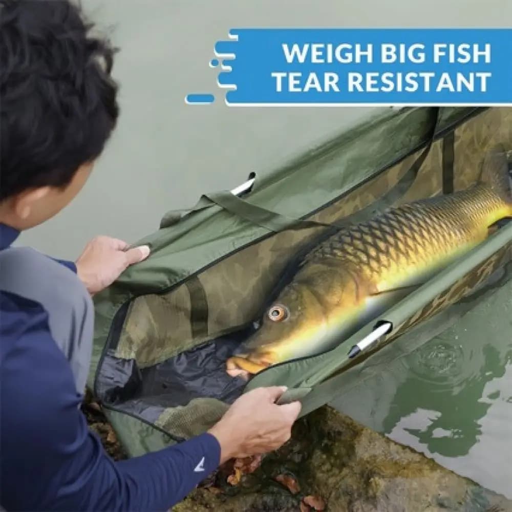Folding Fish Weighing Sling Portable Carp Fishing Gear Durable Protection Bag Outdoor Measuring Net For Catch