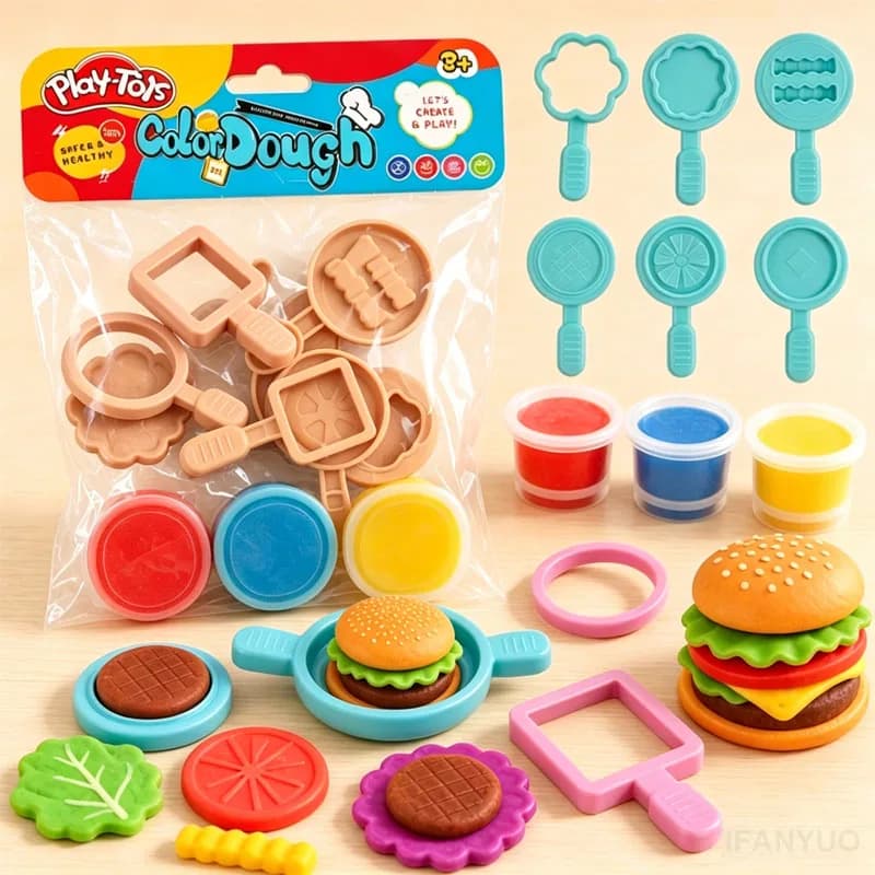 Children's Modeling Clay Kids Play Dough Accessories Molds Tools Kit Creative Educational Activity Plasticine Toy for Boys Girls