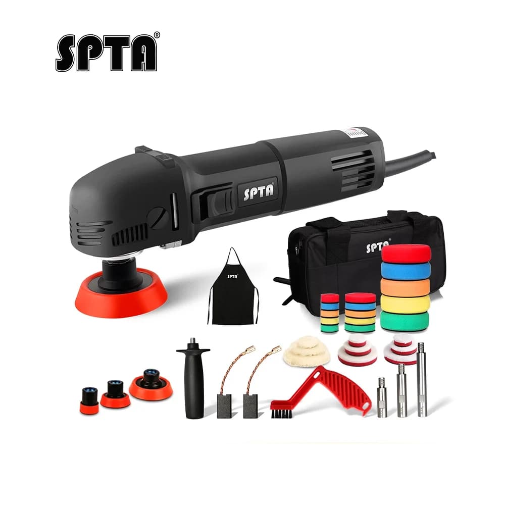 SPTA 3 "lucidatrice Mini lucidatrice per Auto casa fai da te Micro lucidatrice rotativa automatica con Set di tamponi per lucidatura Auto 29 pezzi