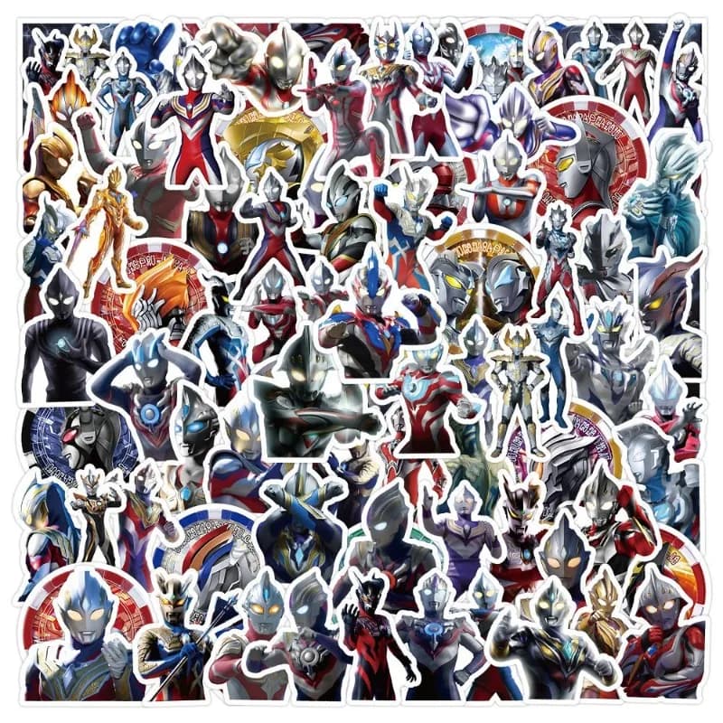Ultraman Waterproof Stickers, Anime PVC Stickers for Luggage Stationery, Water Bottle, Notebook and Phone Decoration, No Residue