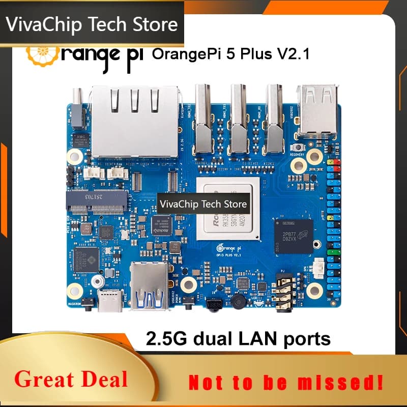 VivaCTOrange Pi 5 Plus V2.1 Verison 16GB RAM Development Board RK3588 PCIE Module External WiFi-BT SSD 8K Orange Pi5 Plus