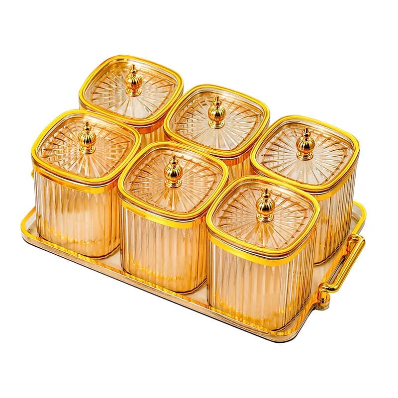 Set di Contenitori per Spezie di Lusso, Antiumidità e Antimuffa, Organizzatore Integrato per Piano Cucina, Barattolo per Sale Sigillato di Alta Qualità