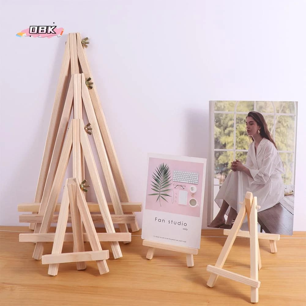 Mini cavalletto pieghevole in legno per pittura e disegno, supporto portatile a triangolo, piccolo cavalletto da tavolo per opere d'arte
