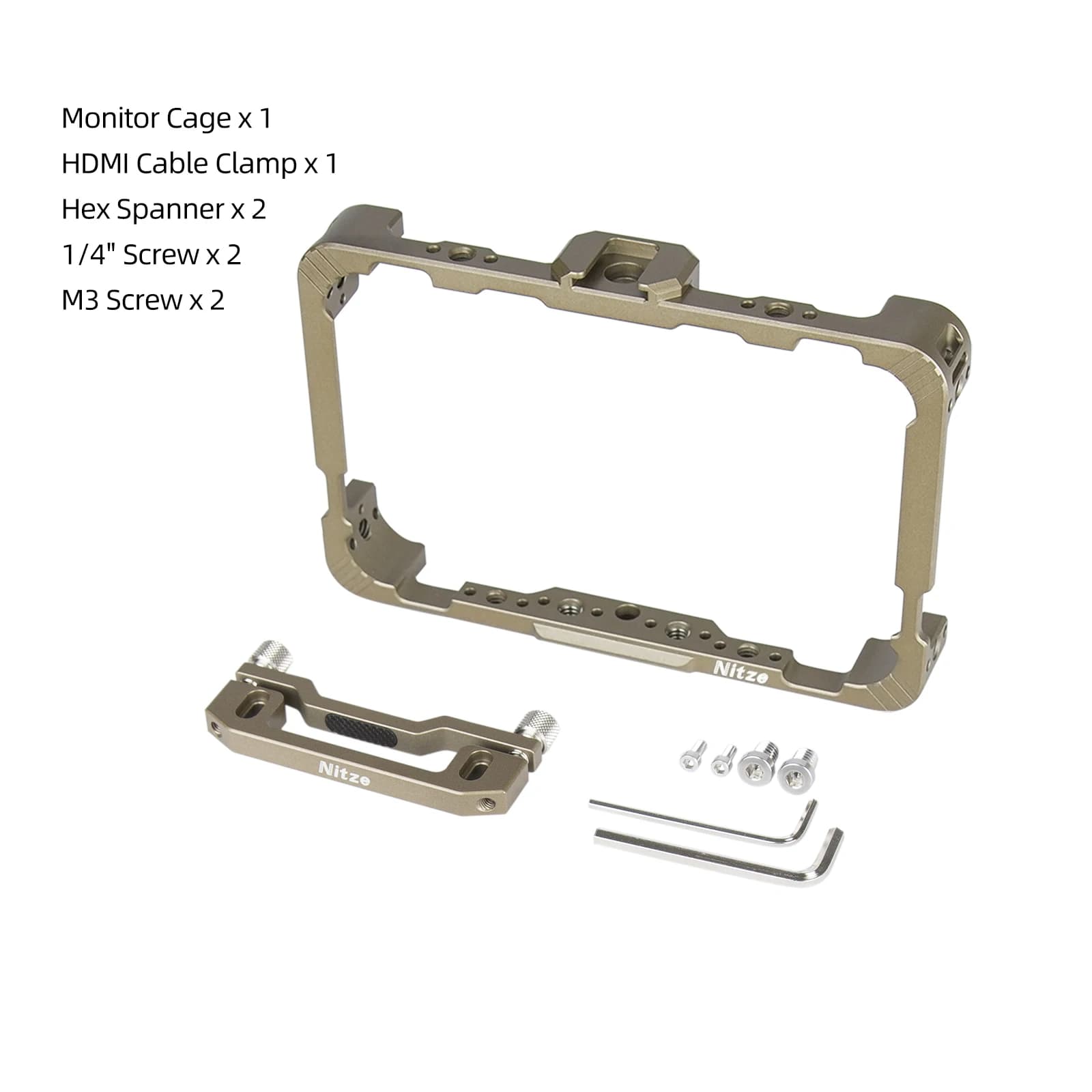 Nitze Cage with HDMI Cable Clamp for Atomos Ninja Ultra/V/V Plus/Shinobi/ZATO Connect Recording Monitor