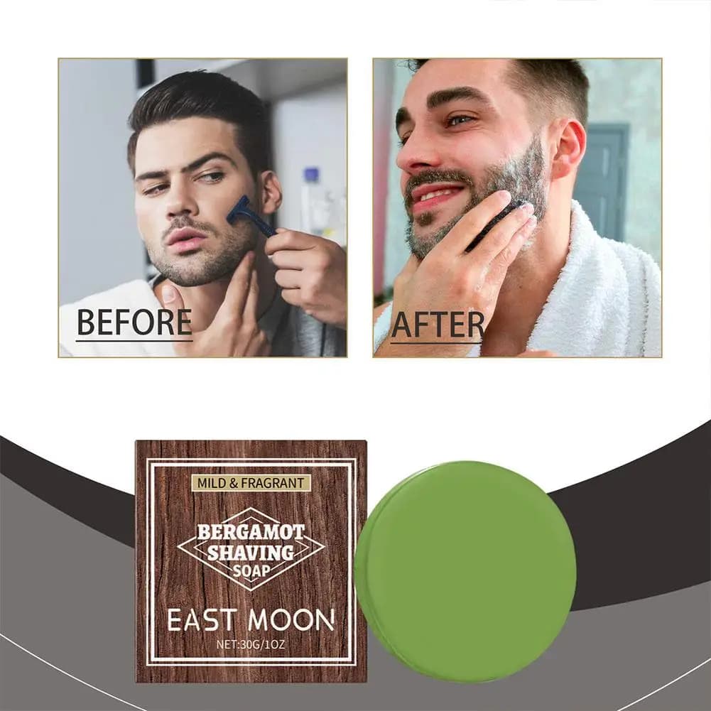 Sapone da Barba al Bergamotto per Uomo, Crema da Barba a Schiuma Ricca, Scivolamento Liscio, Idratante, Rimozione dei Peli del Viso, Cura e Pulizia