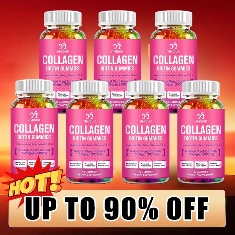 Vitamine in Gommose per Capelli, Pelle e Unghie - Collagene 2000mg + Biotina + Acido Ialuronico + Vitamine C ed E - Integratore di Bellezza Tutto in Uno