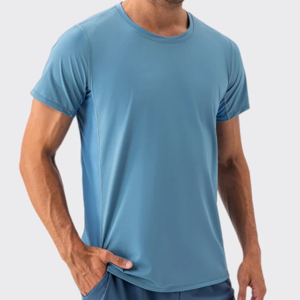 T-Shirt Sportiva a Rapida Asciugatura, Manica Corta, Maglietta da Uomo per Palestra, Fitness, Allenamento, Corsa, Abbigliamento Sportivo