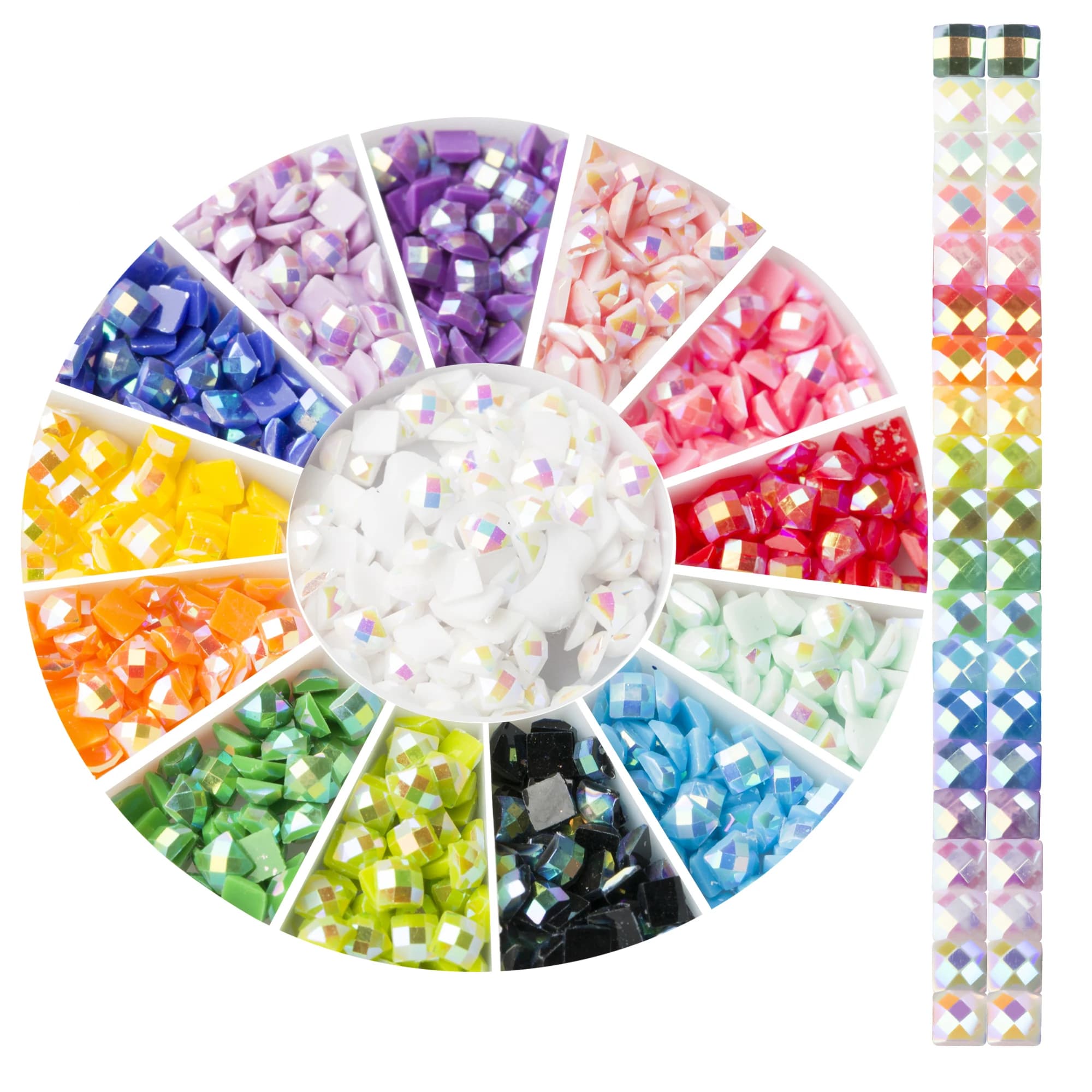 Perline diamantate da 20 colori per accessori per pittura diamante 5D, punte per pittura diamante in resina AB quadrate 2,5 M