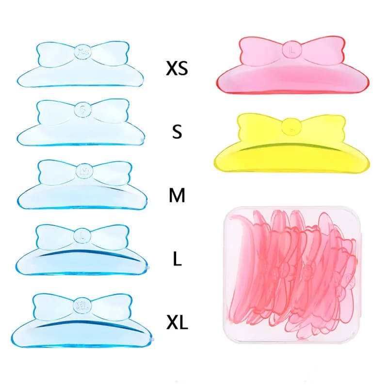 5 pairs of silicone eyelashes permanent self-adhesive pad shape bowknot rod lift 3D folding accessories makeup tools