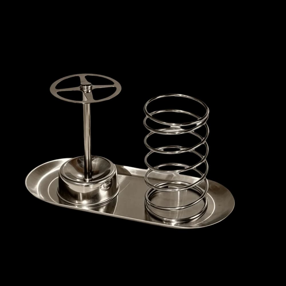 Portaspazzolini e Dispenser Dentifricio in Acciaio Inossidabile con Design Semplice e Creativo