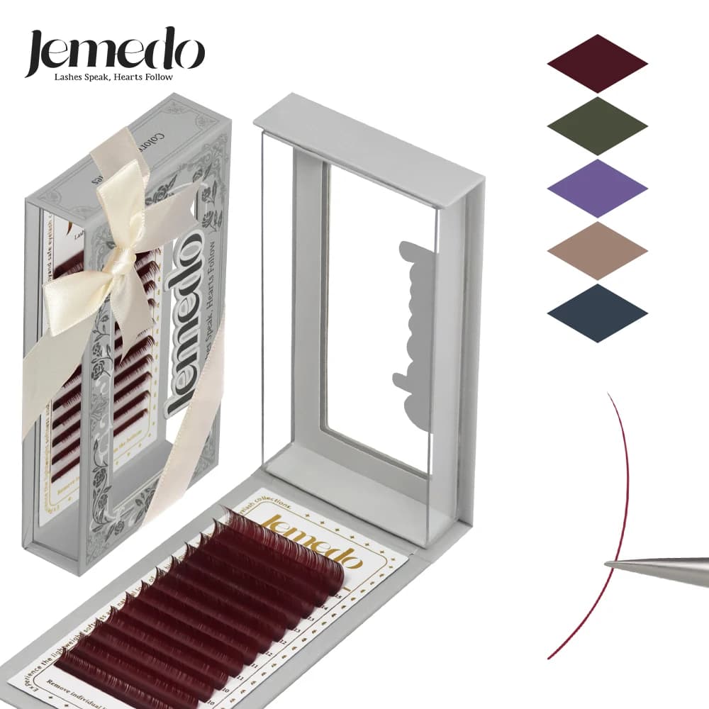 JEMEDO Ciglia Finte Colorate Morandi, Extension Ciglia Individuali 8-15mm, Ciglia Finte in Visone per Trucco, Vendita all'Ingrosso