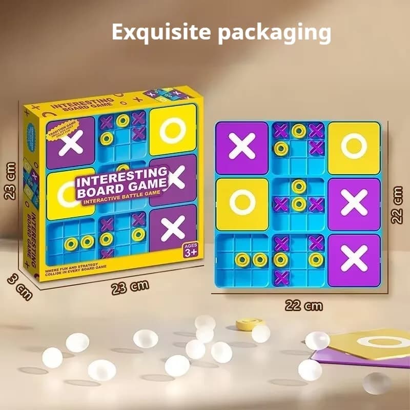 Divertente Gioco da Tavolo Tic-Tac-Toe per Bambini, Giocattolo Educativo Interattivo per Allenamento della Concentrazione, Gioco di Strategia Interattivo per Bambini, Regalo di Natale