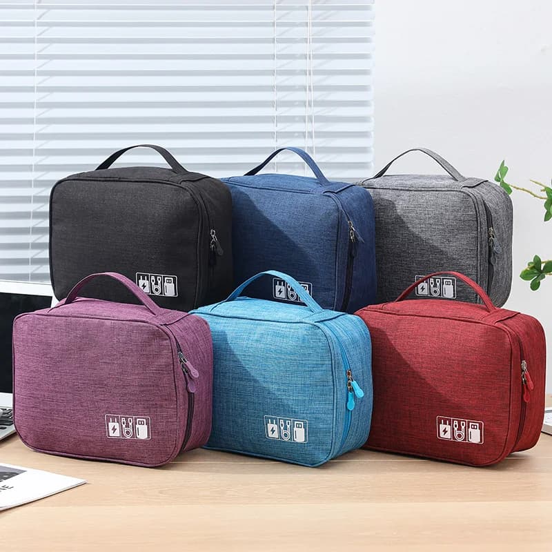 Borsa porta accessori elettronici, cavi dati, caricabatterie, organizer digitale multifunzionale, essenziale per viaggi e viaggi d'affari