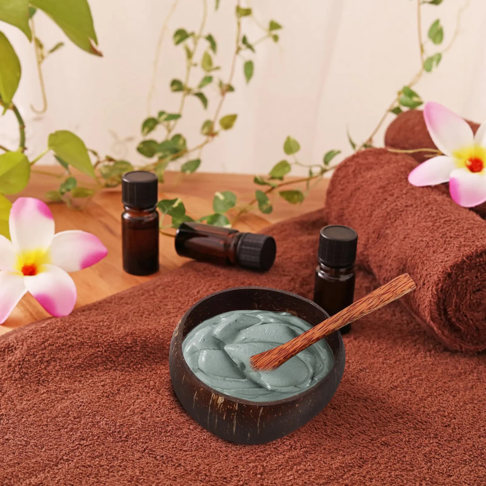 Set of 1 wooden bowl for face masks, tool to mix DIY beauty products, portable, lightweight, safe for skin, natural material, for travel, home and salon.