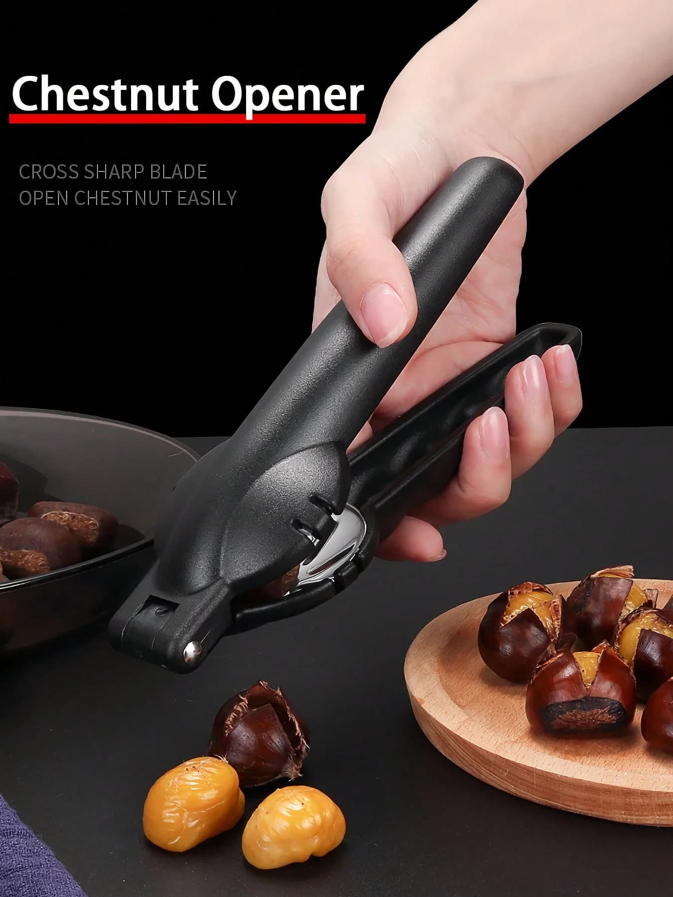 Chestnut clamp Cutting tool for chestnuts in stainless steel Openers for pistachio nuts Knife for macadamia nuts, bottle openers for walnuts, meta