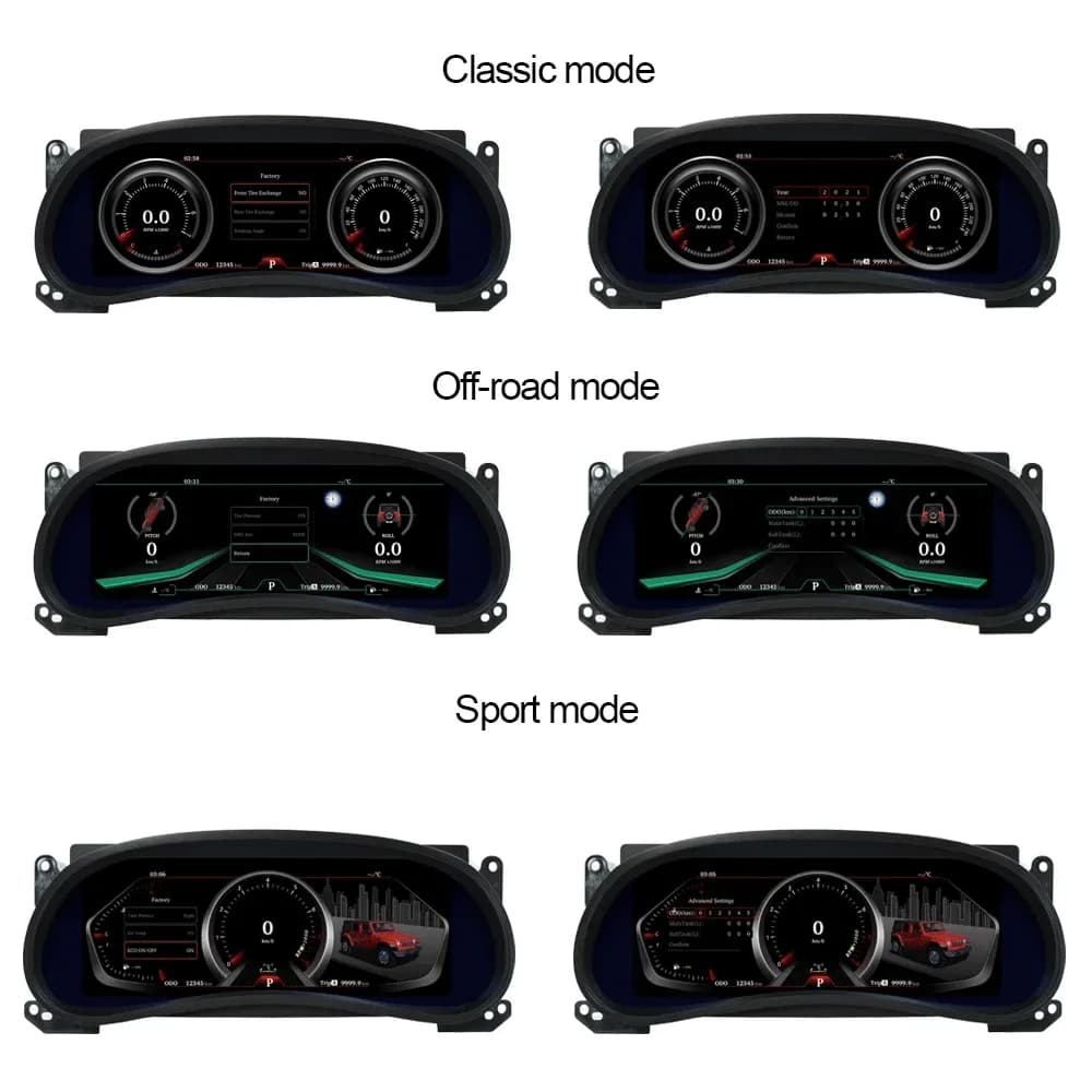 Auto Digital Cluster Virtual Cockpit 1920*720 10.25 "Strumento del cruscotto per Jeep Wrangler JK 2011-2017 QLED Tachimetro schermo