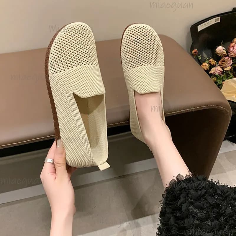 Summer casual moccasins for breathable women digs out fabric shoes Beijing soft non-slip shoes low slip-on Zapatos De Mujer