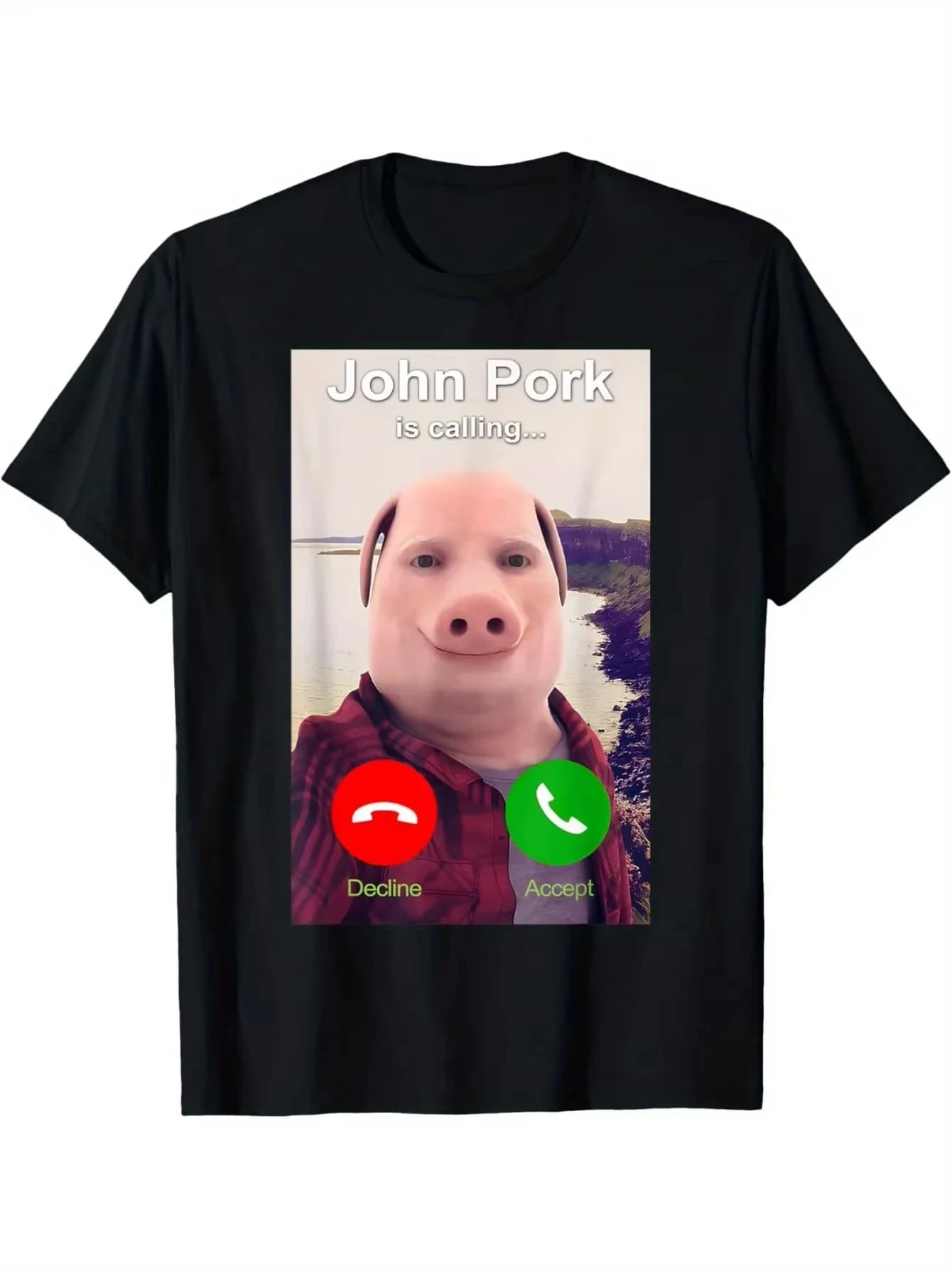 2026 Maiale Meme John Pork sta chiamando risposta alla chiamata John Pork sta chiamando Camicia Divertente John Pork Meme Uomo Donna T-shirt Unisex Top Nuovo