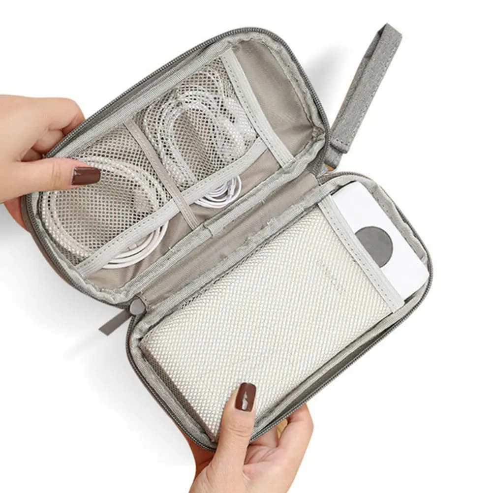 1Pcs Small Yet Spacious Digital Organizer Bag Oxford Cloth Material Earphone USB Cable Power Bank Storage Pouch Portable Travel