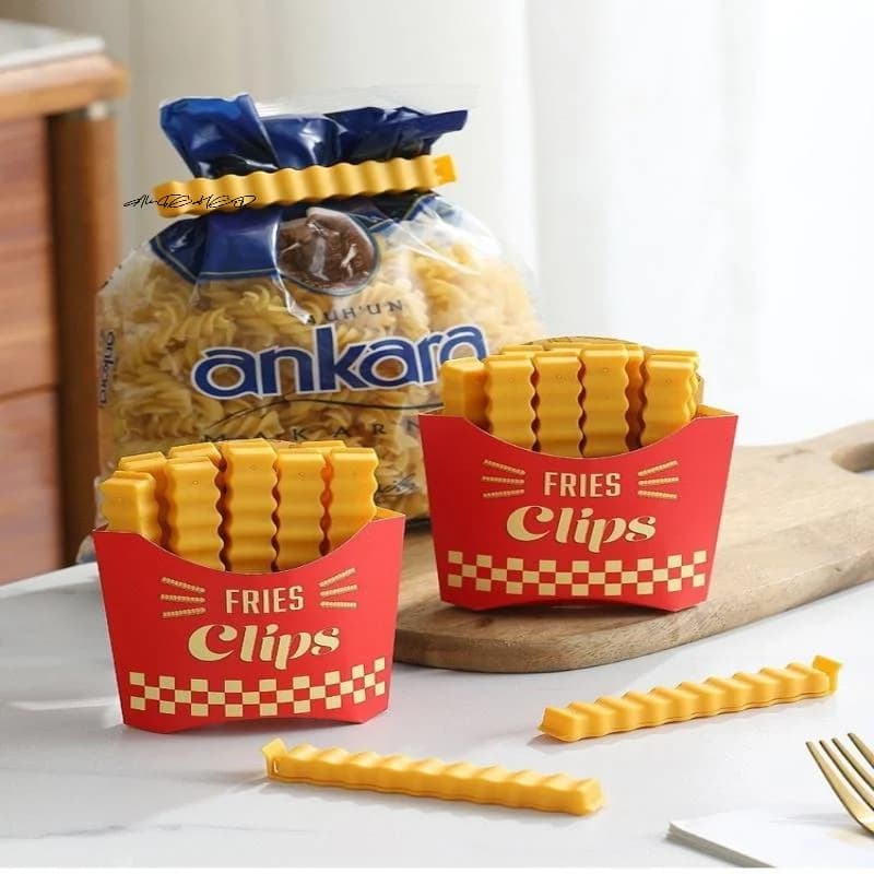 Set di clip di chiusura magnetica stile fritto da 12 pezzi, borsa per snack, scatola per alimenti, contenitore per condimenti con clip per cucina