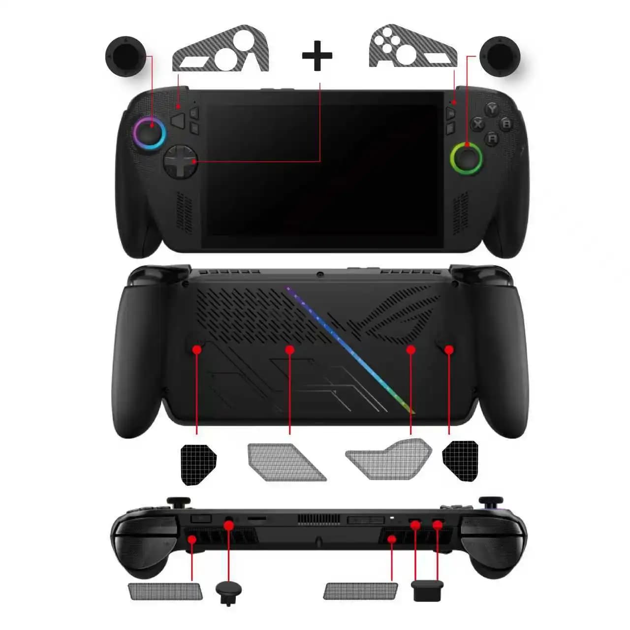 Tappi in Silicone Antipolvere per ROG Xbox Ally/X, Copertura Antigraffio + Cappucci per Levette, Accessori per Console di Gioco