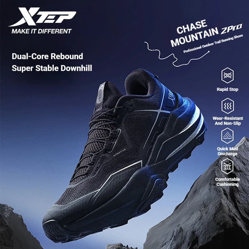 Xtep Chase Mountain 2.0 Pro Scarpe da trail running professionali per uomo Rebound Antiscivolo Resistenti all'usura 874319170003