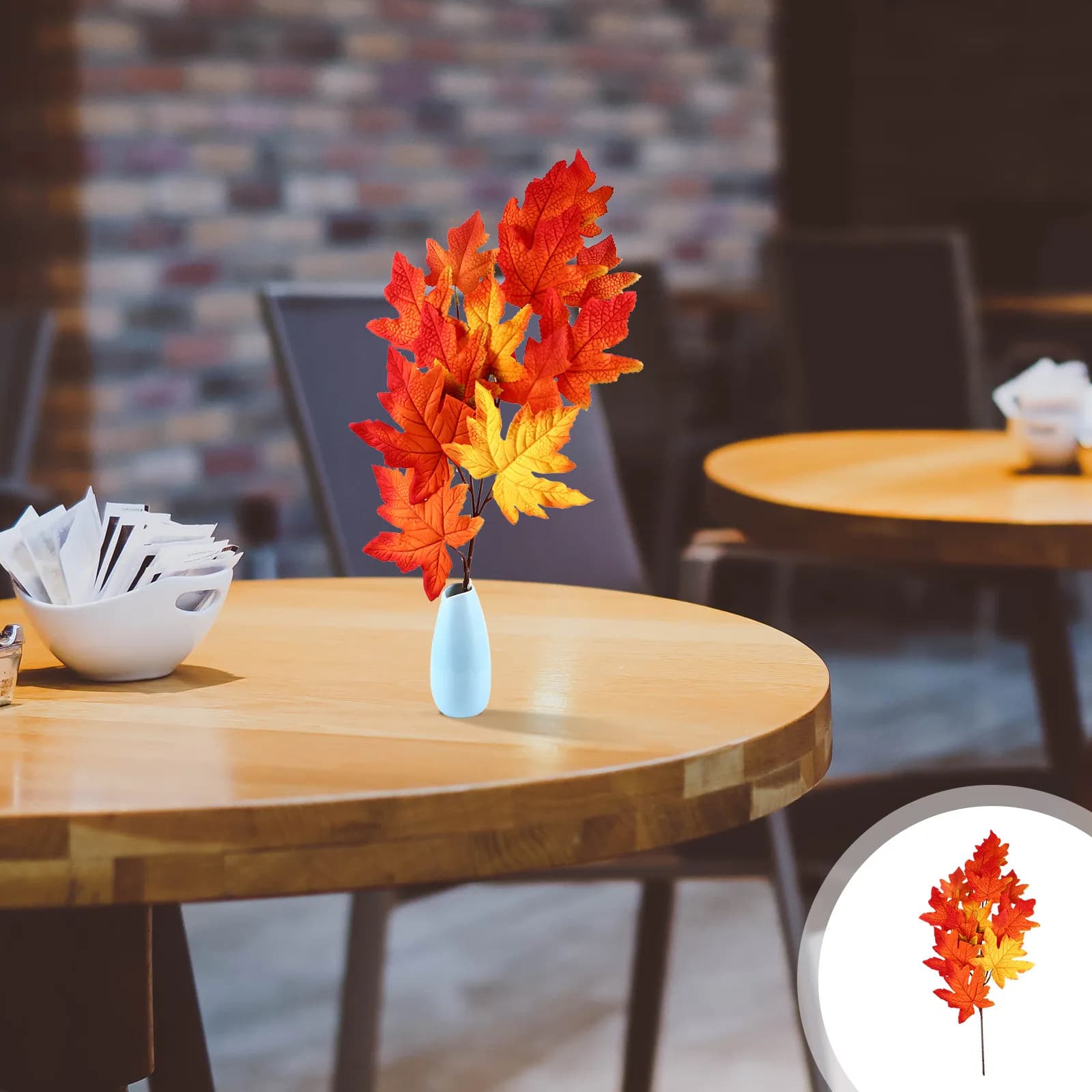 1 Pezzo di Rami Artificiali di Foglie d'Acero, Decorazione Premium per il Ringraziamento, Ornamento Autunnale, Pianta Finta per il Ringraziamento