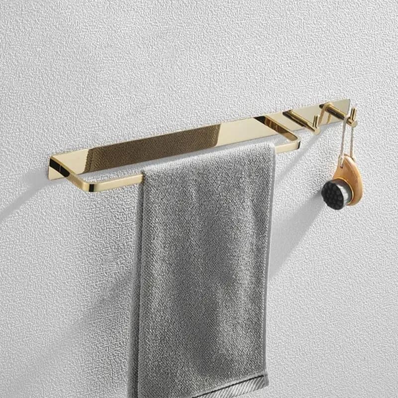 Oro/Nero Oro Portasciugamani da bagno Doccia in ottone Appeso a parete Portasciugamani Toilette Portasciugamani Portasciugamani Gancio cromato