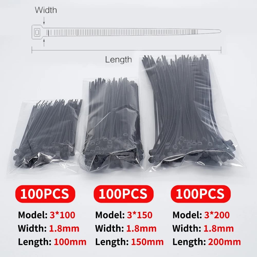 300 PCS fascetta in plastica autobloccante fascetta in Nylon bianco nero organizzatore fissare fascette fermacavo fascette fermacavo industriale